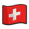 thumbnail image 1 of Switzerland with Waving Flag Cute Applique Multi-Color Embroidered Hook & Loop Patch - 2.0 Inch Mini, 1 of 5