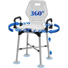 Adjustable Bath Safety Shower Chair with Padded Handles and Swivel