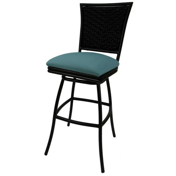 Swivel 30" Bar Stool without Arms Erin - Aqua - Black