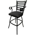 thumbnail image 1 of Swivel  30" Outdoor Bar Stool  Jenna Arms-Dark Gray Fabric-Black Metal, 1 of 3
