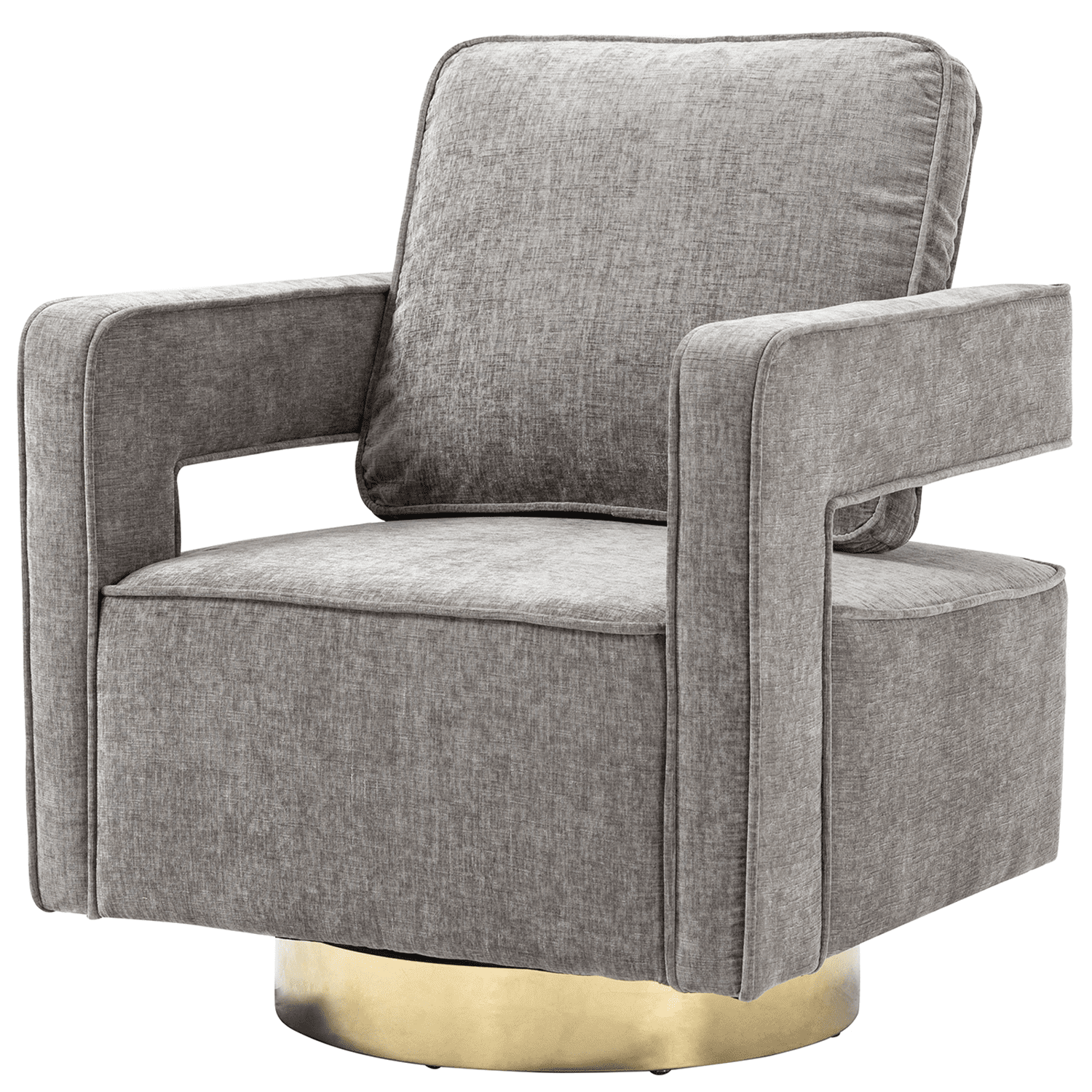 Swivel Accent Barrel Chair, Modern Curved Open Back Swivel Accent 3D ...