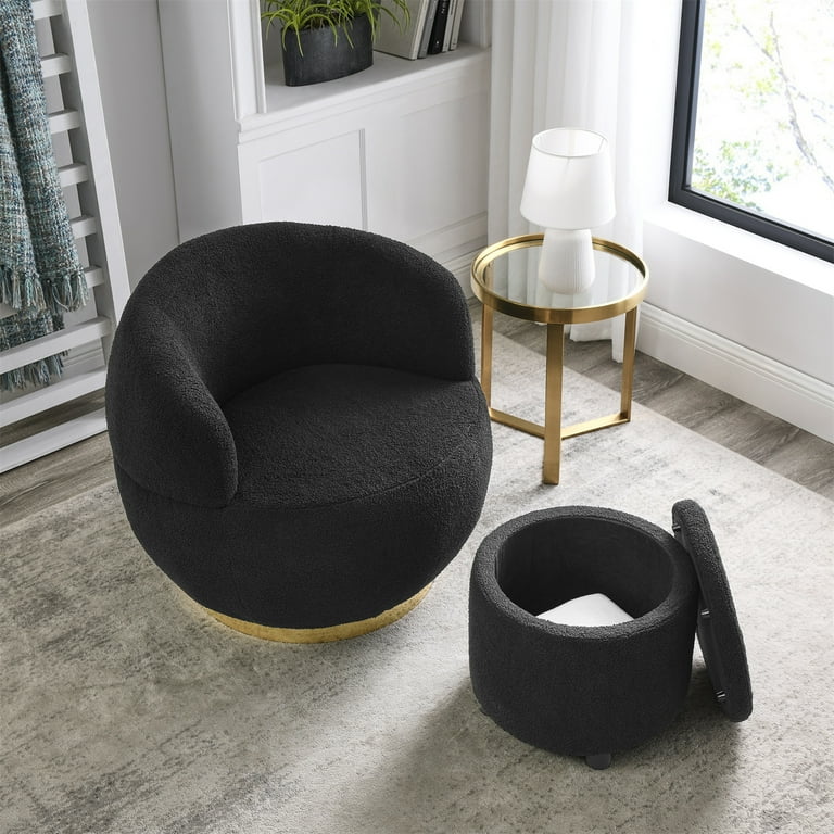 Black round swivel chair hot sale