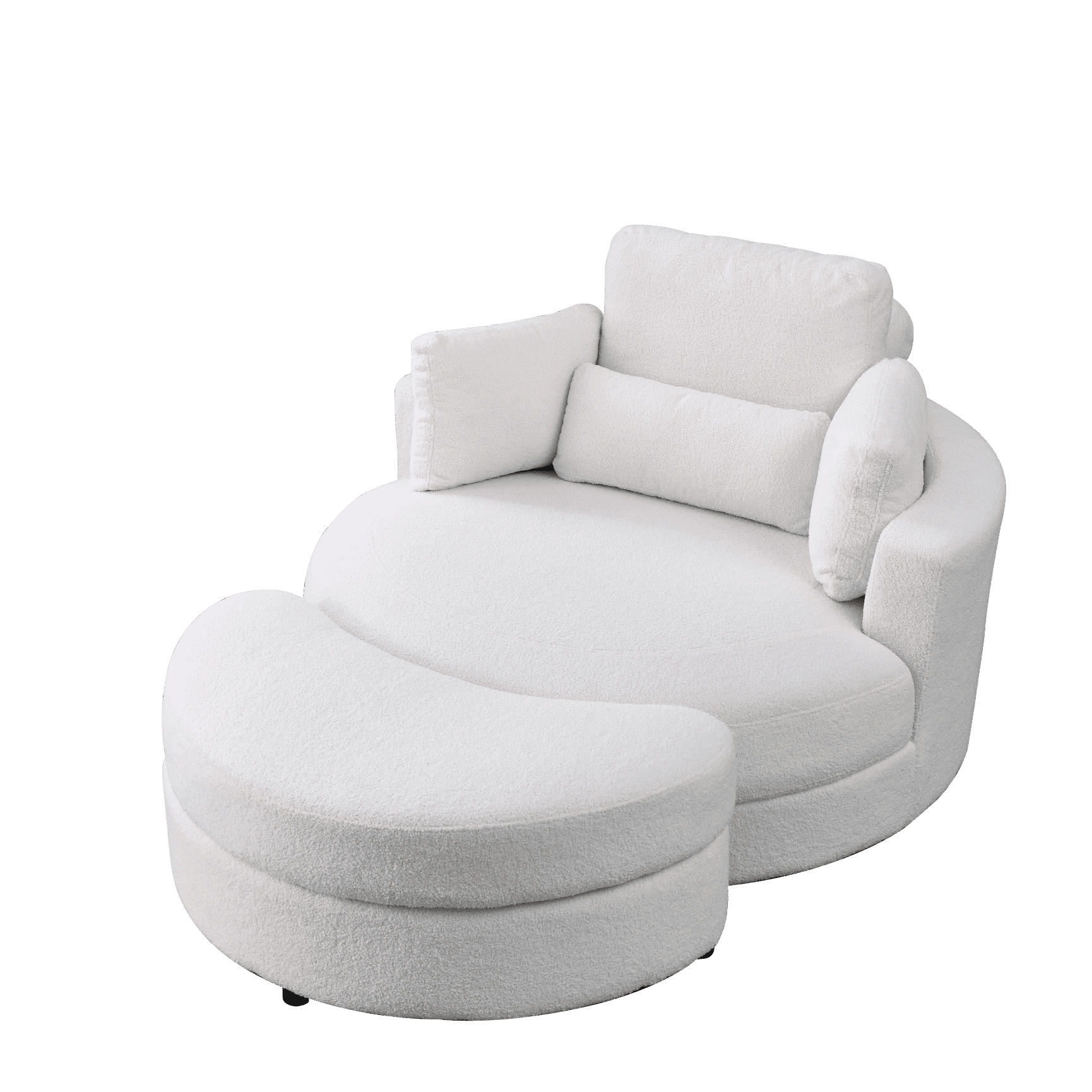 Swivel Accent Barrel Chair with Storage Ottoman, 51'' Accent Barrel