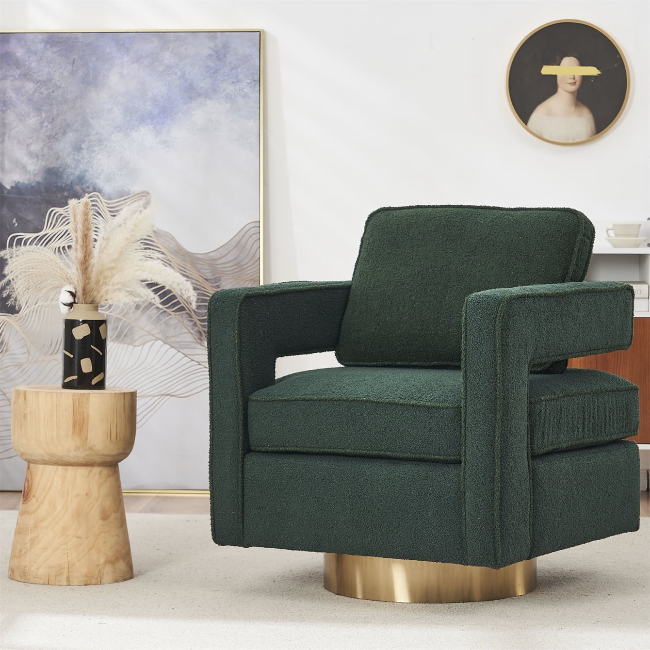 Swivel Accent Chair, 360 Degree Swivel Barrel Chair, Modern Style Accent Chair, Living Room ...