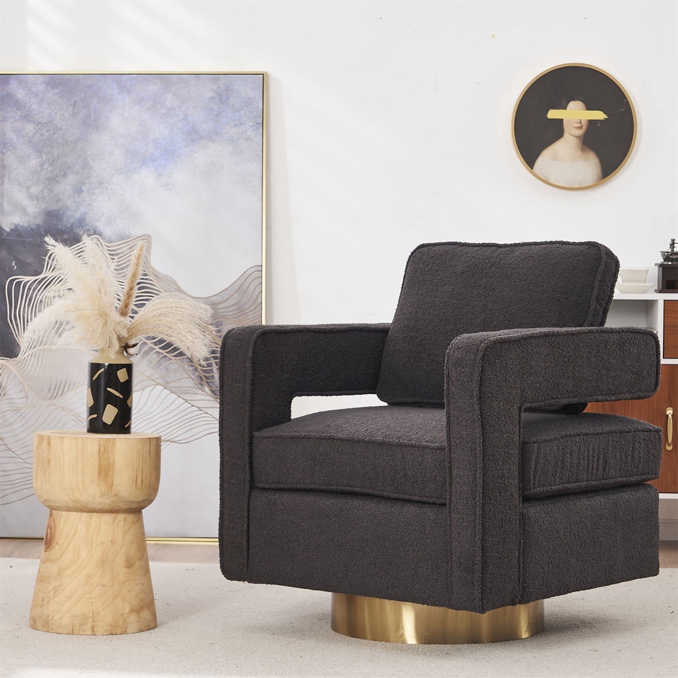 Swivel Accent Chair, 360 Degree Swivel Barrel Chair, Modern Style Accent Chair, Living Room ...