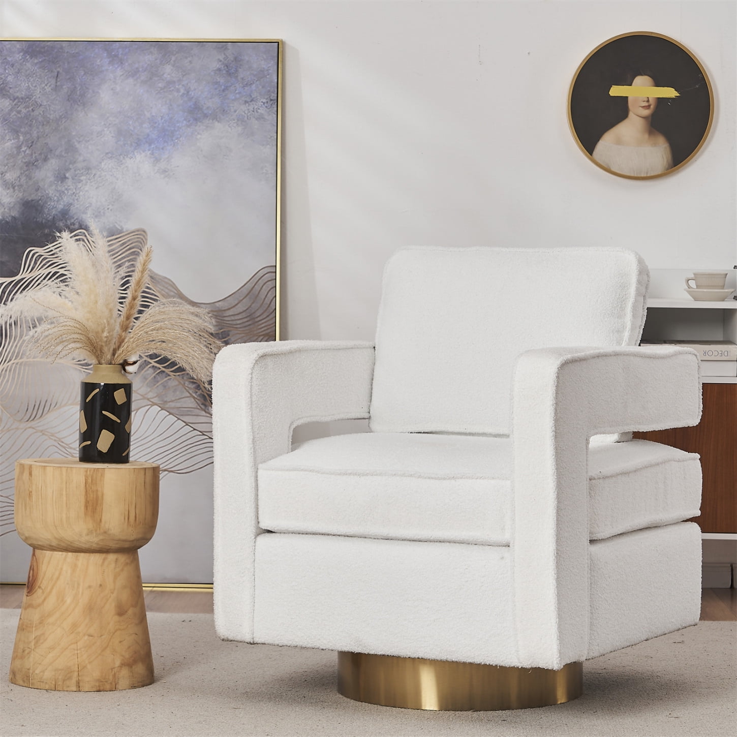 Swivel Accent Chair, 360 Degree Swivel Barrel Chair, Modern Style Accent Chair, Living Room ...