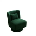 thumbnail image 1 of Swivel Accent Chair, 360 Degree Club Chair Upholstered Armless Sofa Nursery Chair, Modern Reading Chair Leisure Lounge Chair for Bedroom Living Room Hotel Office, 23.60''L*26.80''W*30.00''H, Green, 1 of 7