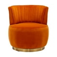 thumbnail image 1 of Swivel Accent Chair, 360 Degree Swivel Cuddle Barrel Sofa Chairs with Metal Base, Modern Round Accent Arm Chair Swivel Small Single Sofa for Living Room, Bedroom, Office, Orange, 1 of 9