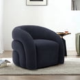 thumbnail image 1 of Swivel Accent Chair, 360-Degree Swivel Barrel Chair,Comfy Boucle Fabric Sofa Chair Reading Chair for Living Room,Navy Blue, 1 of 6