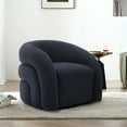 thumbnail image 1 of Swivel Accent Chair, 360-Degree Swivel Barrel Chair,Comfy Boucle Fabric Sofa Chair Reading Chair for Living Room,Navy Blue, 1 of 6