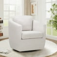 thumbnail image 1 of Swivel Accent Chair - 360° Rotation with Pillow, No-Sag Foam Cushion & Sturdy Metal Base, Fully Assembled for Living Room, Bedroom and Office, Beige, 1 of 13
