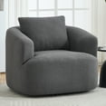 thumbnail image 1 of Swivel Accent Chair,360° Round Upholstered Armchair with One Soft Pillow,Teddy Fleece High-Resilience Sponge Single Sofa for Living Room, Bedroom, Apartment,No Assembly,Antique Dark Grey, 1 of 12