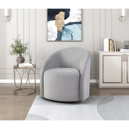 Swivel Accent Chair | Add Style to Living Room or Office | Soft Boucle Fabric | No Assembly Needed