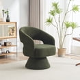 thumbnail image 1 of Swivel Accent Chair Armchair, Mid Century 360 Degree Swivel Barrel Accent Sofa Chairs, Upholstered Round Armchairs Fabric Chair for Living Room, Bedroom, Office, Waiting Rooms, Green 2, 1 of 9