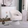 thumbnail image 1 of Swivel Accent Chair Armchair, Round Barrel Chair in Fabric for Living Room Bedroom,White, 1 of 7
