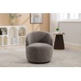 thumbnail image 1 of Swivel Accent Chair, Chenille Swivel Barrel Chair with Black Powder Coating Metal Base and Ergonomic Backrest, Comfy Armchair for Living Room Bedroom Apartment, Gray, 1 of 7