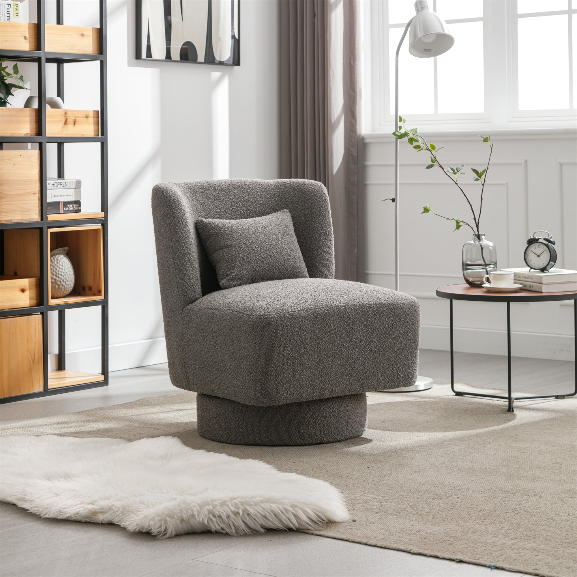 Swivel Accent Chair and Comfy Accent Sofa Chair, Boucle 360 Degree ...