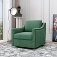 thumbnail image 1 of Swivel Accent Chair, LEGAHOME 360° Swivel Chair with Nailhead Decor and Metal Base, Rotating Barrel Armchair Living Room Chairs, Linen Upholstered Material, 24in Wide Seat, Green, 1 of 8