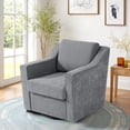 thumbnail image 1 of Swivel Accent Chair for Living Room, Modern Upholstered Barrel Arm Chair with Plump Back Pillow, Comfy Club Sofa Reading Chair for Adults (Chenille Gray, Set of 1), 1 of 6
