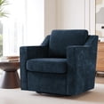 thumbnail image 1 of Swivel Accent Chair for Living Room, Modern Upholstered Barrel Arm Chair with Plump Back Pillow, Comfy Club Sofa Reading Chair for Adults (Chenille Navy, Set of 1), 1 of 6