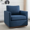thumbnail image 1 of Swivel Accent Chair, Modern 360° Swivel Chair with Wood Bottom Frame and Backrest Cushion, Mid Century Single Sofa Armchair for Living Room, Bedroom, 1 of 6