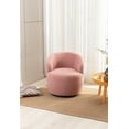 thumbnail image 1 of Swivel Accent Chair, Modern Teddy Fabric Upholstered Armchair Lounge Chair with Metal Base and Padded Cushion Comfy Single Sofa Chair with 360 Degree Swiveling Accent Chair for Living Room, Light Pink, 1 of 7