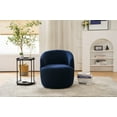 thumbnail image 1 of Swivel Accent Chair, Modern Teddy Fabric Upholstered Armchair Lounge Chair with Metal Base and Padded Cushion Comfy Single Sofa Chair with 360 Degree Swiveling Accent Chairs for Living Room, Blue, 1 of 7