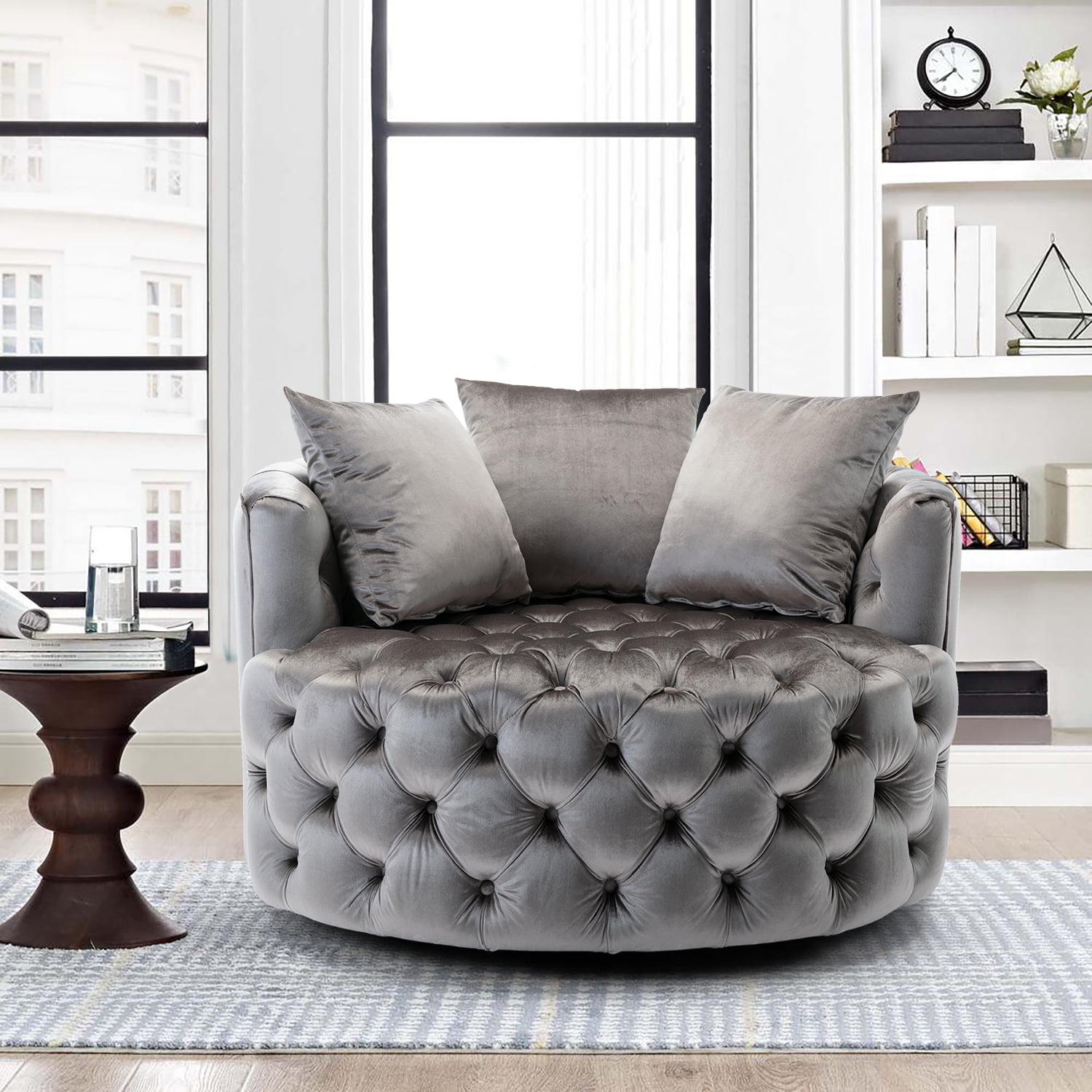 https://i5.walmartimages.com/seo/Swivel-Accent-Chair-Modern-Velvet-Upholstered-Barrel-Round-Oversized-Chair-3-Pillows-Leisure-Sofa-Living-Room-Bedroom-Reception-Silver_5a762c92-22f9-4158-8aab-fac455faa756.ba1f6236c5ac94f473acaa71e3c7441e.jpeg