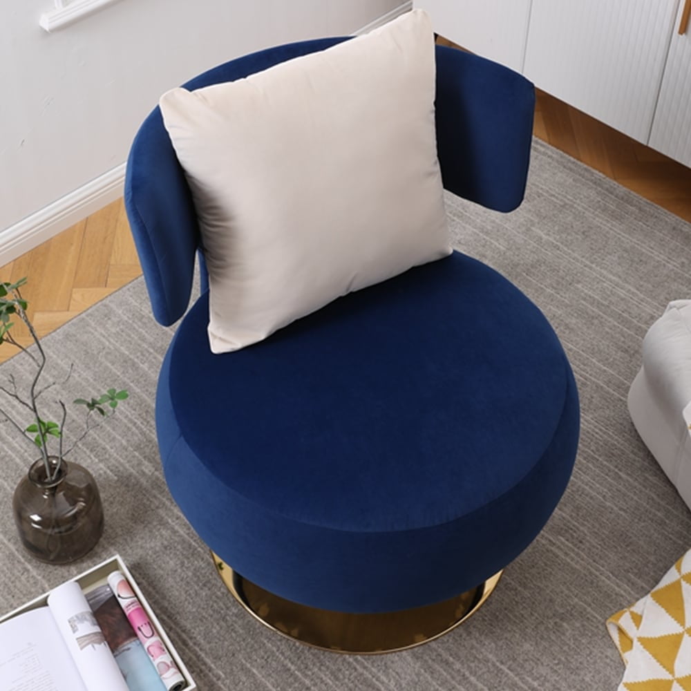 Swivel Accent Chair Navy BlueVelvet