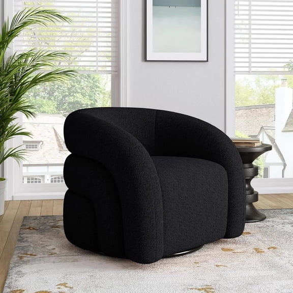 Swivel Accent Chair, No Assembly Small Comfy Round Barrel Armchair For Living Room, Bedroom Reading Waiting, Customized