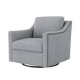 thumbnail image 1 of Swivel Accent Chair, Paproos Linen Upholstered Armchair, 31’’Wide 360 Degree Swivel Barrel Chair with Cushions & Nailhead Trim, Comfy Reading Chair Club Sofa Chair for Living Room， Light Gray, 1 of 9