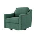 thumbnail image 1 of Swivel Accent Chair, Paproos Linen Upholstered Armchair, 31’’Wide 360 Degree Swivel Barrel Chair with Cushions & Nailhead Trim, Comfy Reading Chair Club Sofa Chair for Living Room Bedroom， Green, 1 of 6