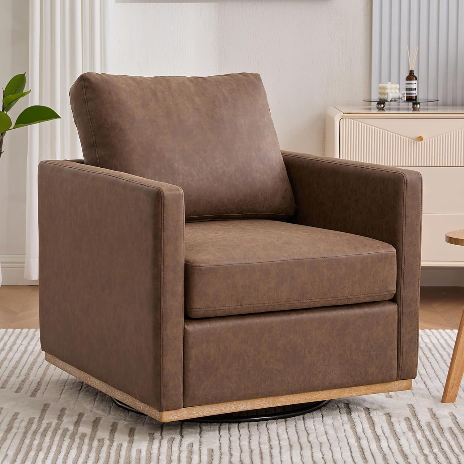 Swivel Accent Chair Set of 2, 360 Degree Square Swivel Chair for Living — free download