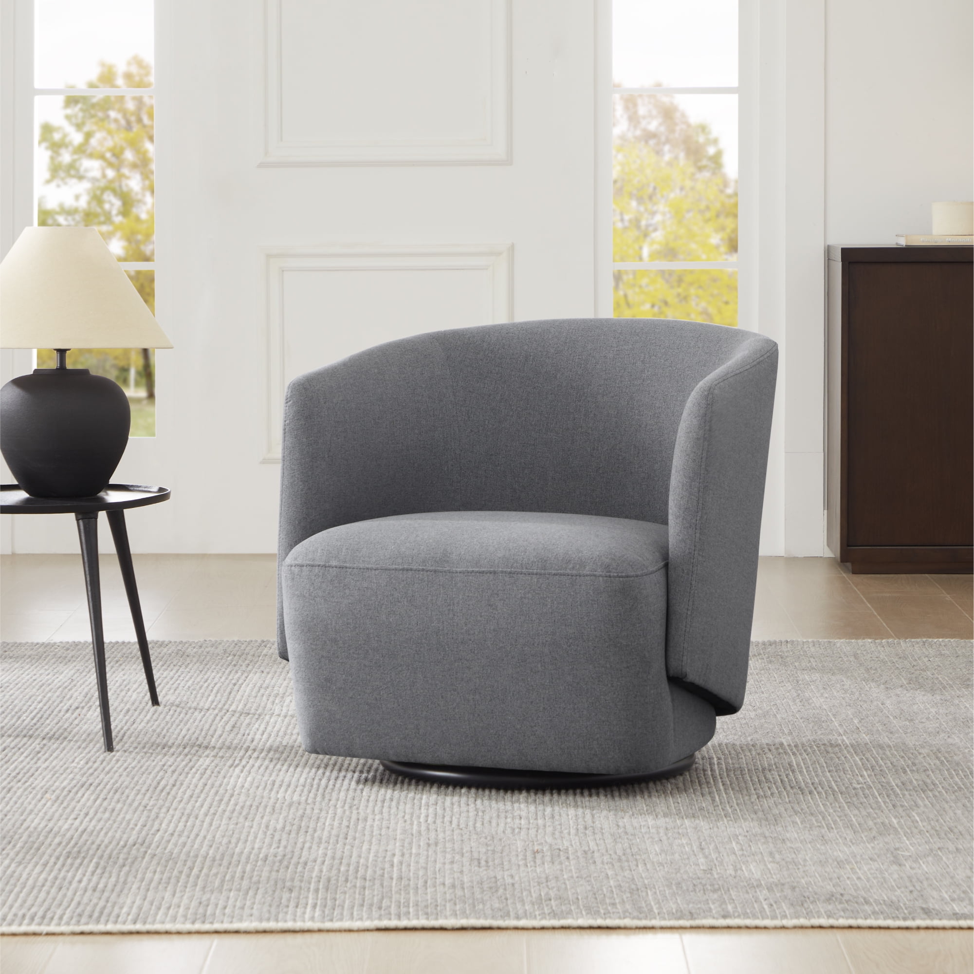 Modern Swivel Accent Armchair, Upholstered Barrel Chair for Home ...
