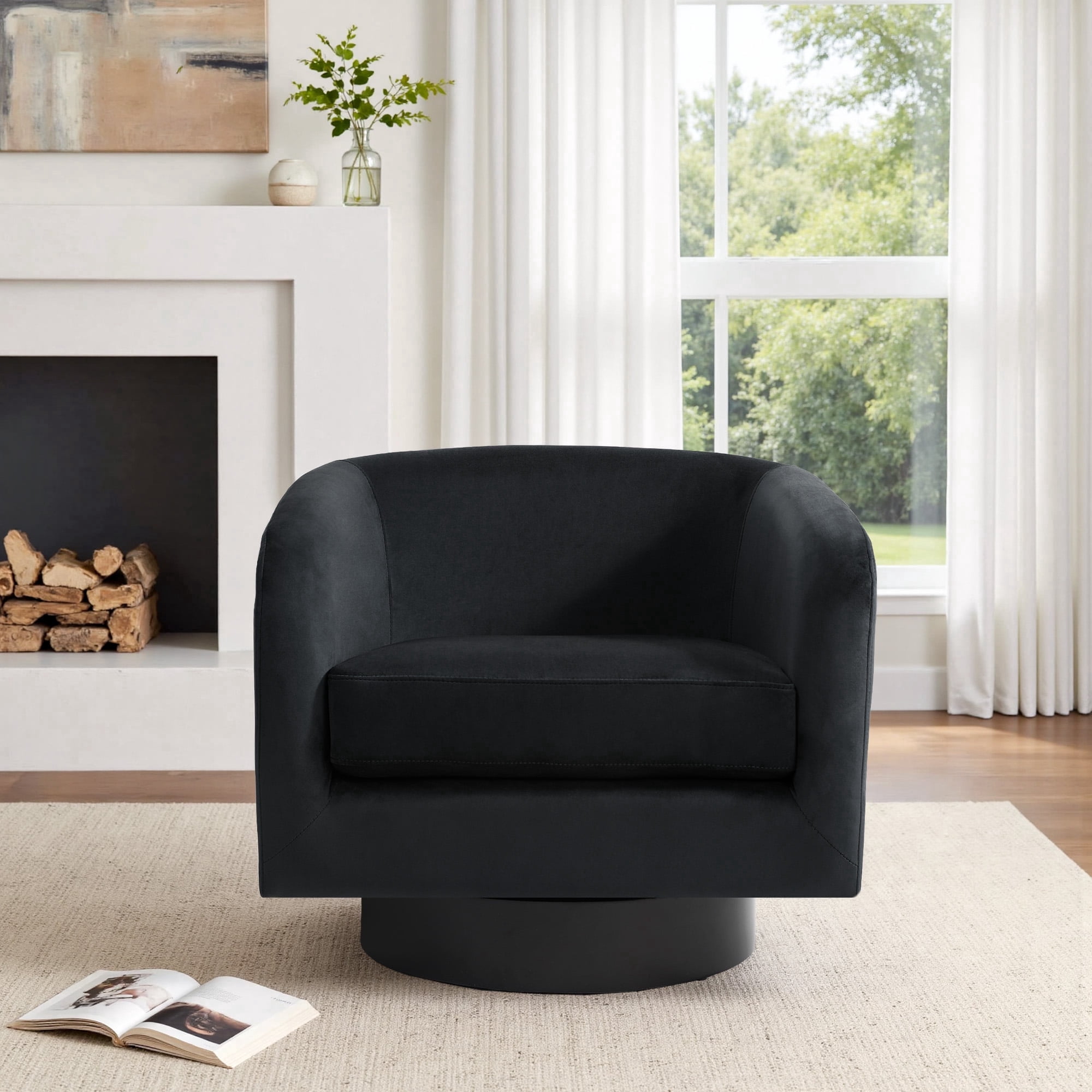 Swivel Accent Chair for Living Room Barrel Club Chair, Modern Velevt ...