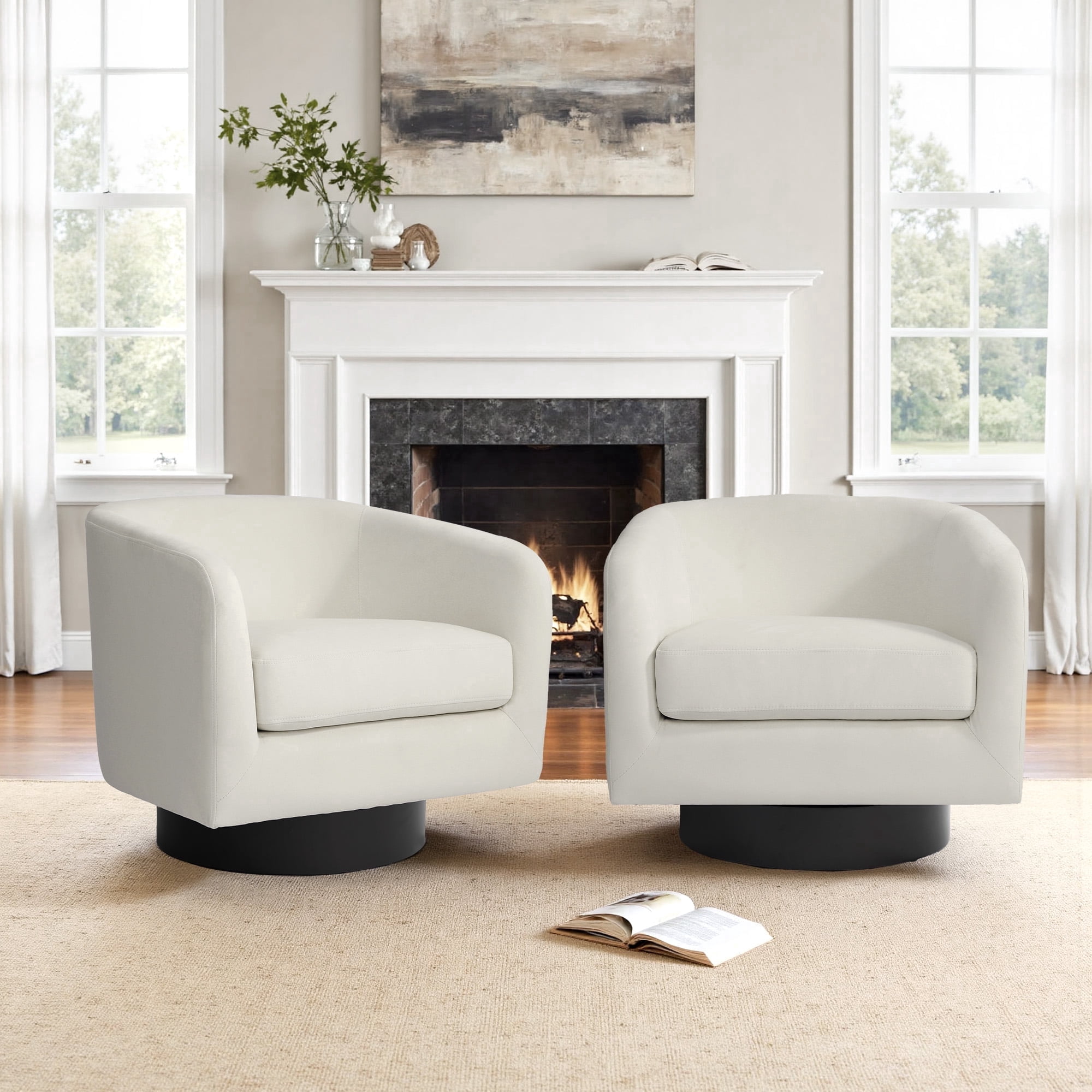 Swivel Accent Chair for Living Room Barrel Club Chair, Modern Velevt ...