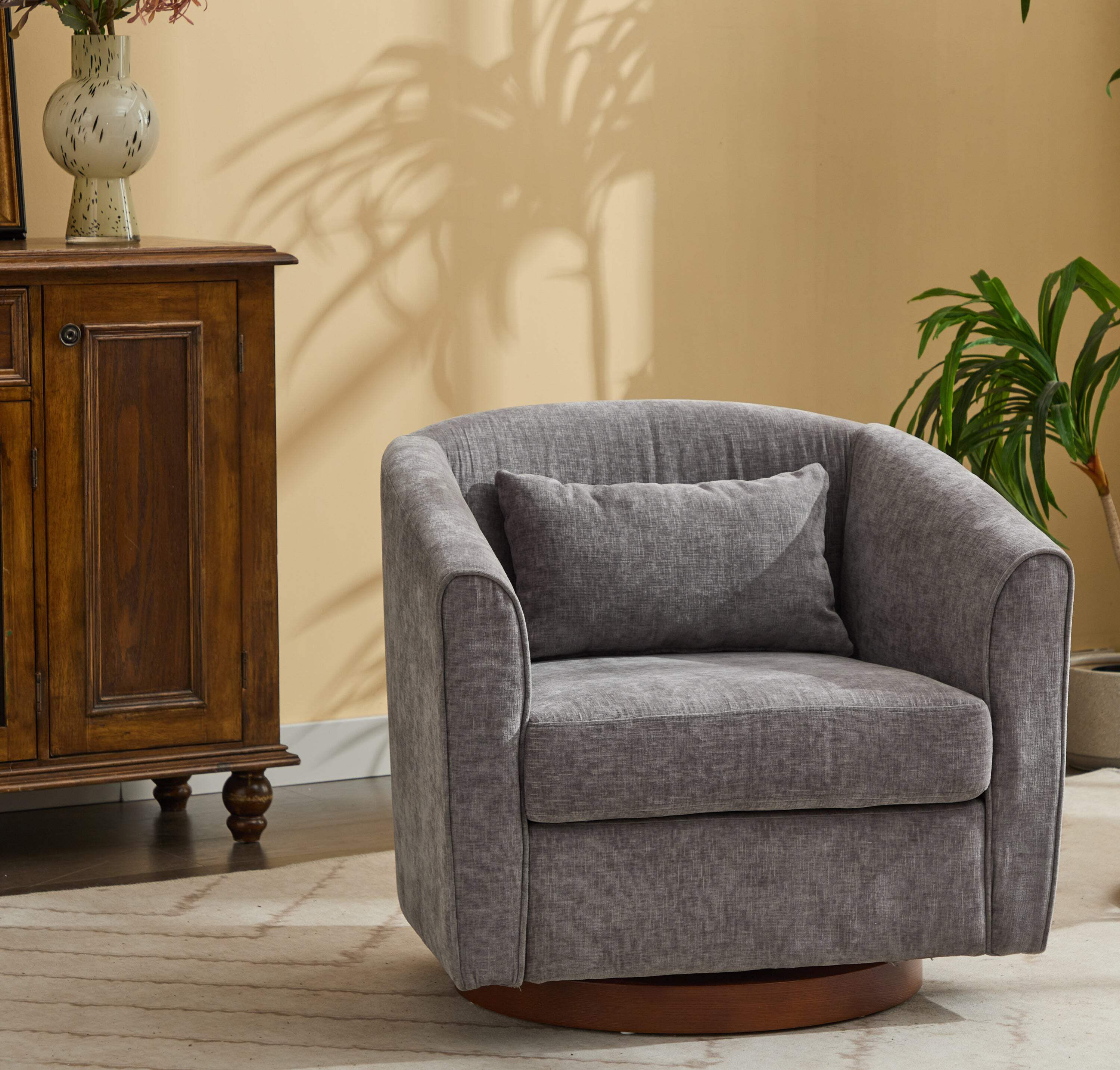 Swivel Accent Chair for Living Room, Sofa Chairs with Wood Base Side ...