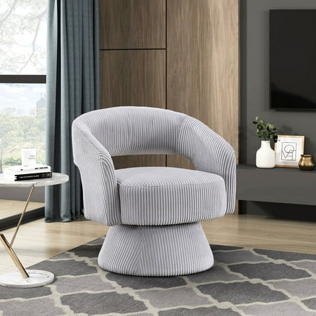 Swivel Accent Chair in Gray / For Contemporary Homes / Simple Assembly