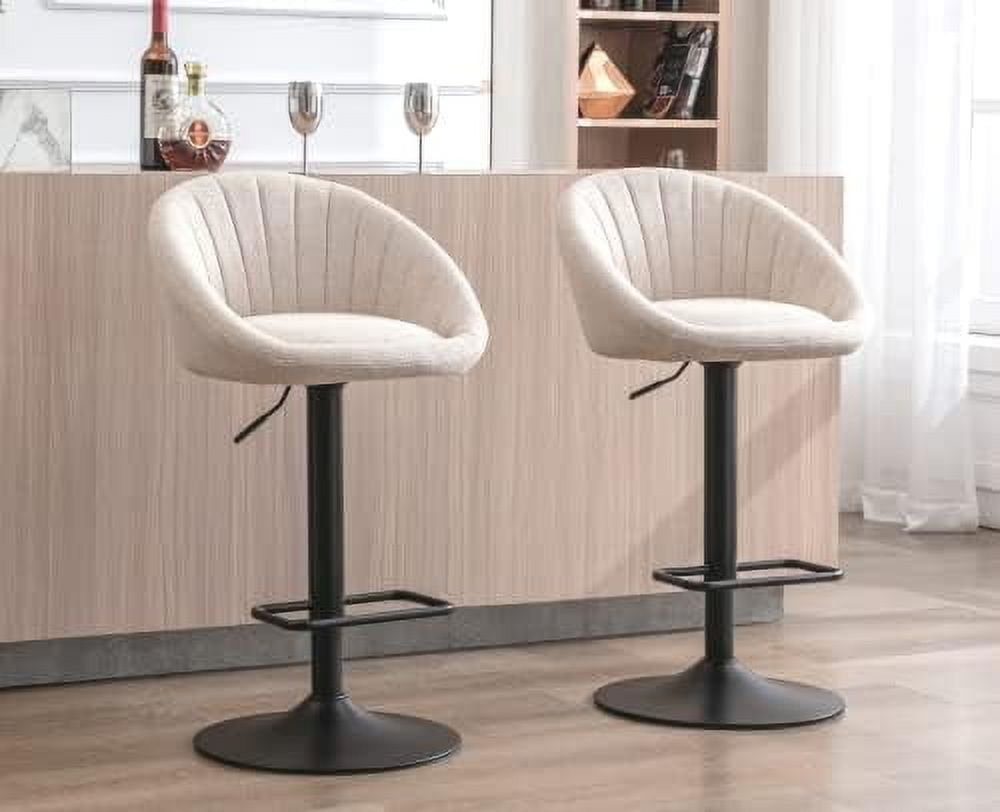 Swivel Adjustable Bar Stools Set of 2 Modern Counter Stools Bar Chairs ...