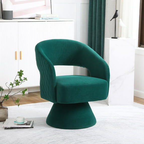 Swivel Armchair Accent Chair Ergonomic Design Armchair Round Fabric Barrel Chair For Living Room Lounge Bedroom