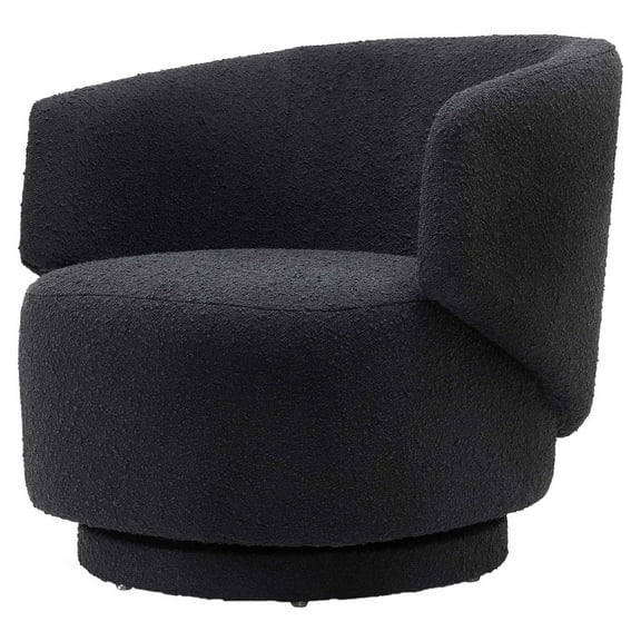 Swivel Armchair Chair, Black, Fabric, Living Kitchen Cafe Bistro Hospitality Restaurant, Modern Contemporary HB34744