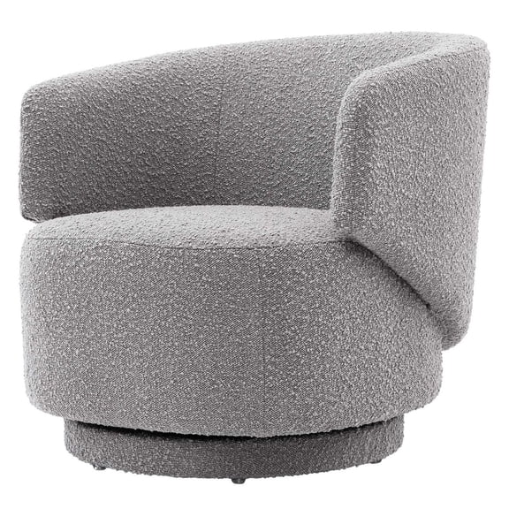 Swivel Armchair Chair, Light Grey Gray, Fabric, Living Kitchen Cafe Bistro Hospitality Restaurant, Modern Contemporary HB34746