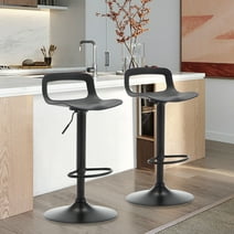 Swivel Bar Stool Adjustable-Height Barstools Modern Black Bar ChairSet of 2