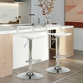 thumbnail image 1 of Swivel Bar Stool Adjustable-Height Barstools Modern White Bar Chair，Set of 2, 1 of 9