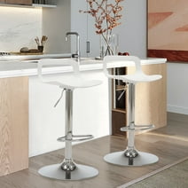 Swivel Bar Stool Adjustable-Height Barstools Modern White Bar Chair，Set of 2