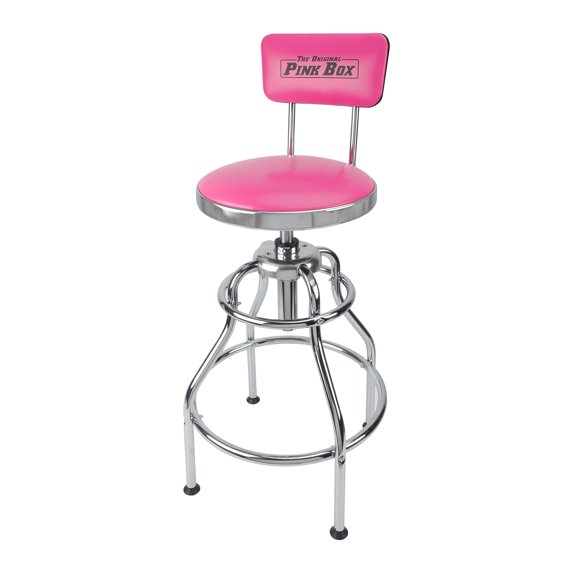 Swivel Bar Stool With Backrest, Pink