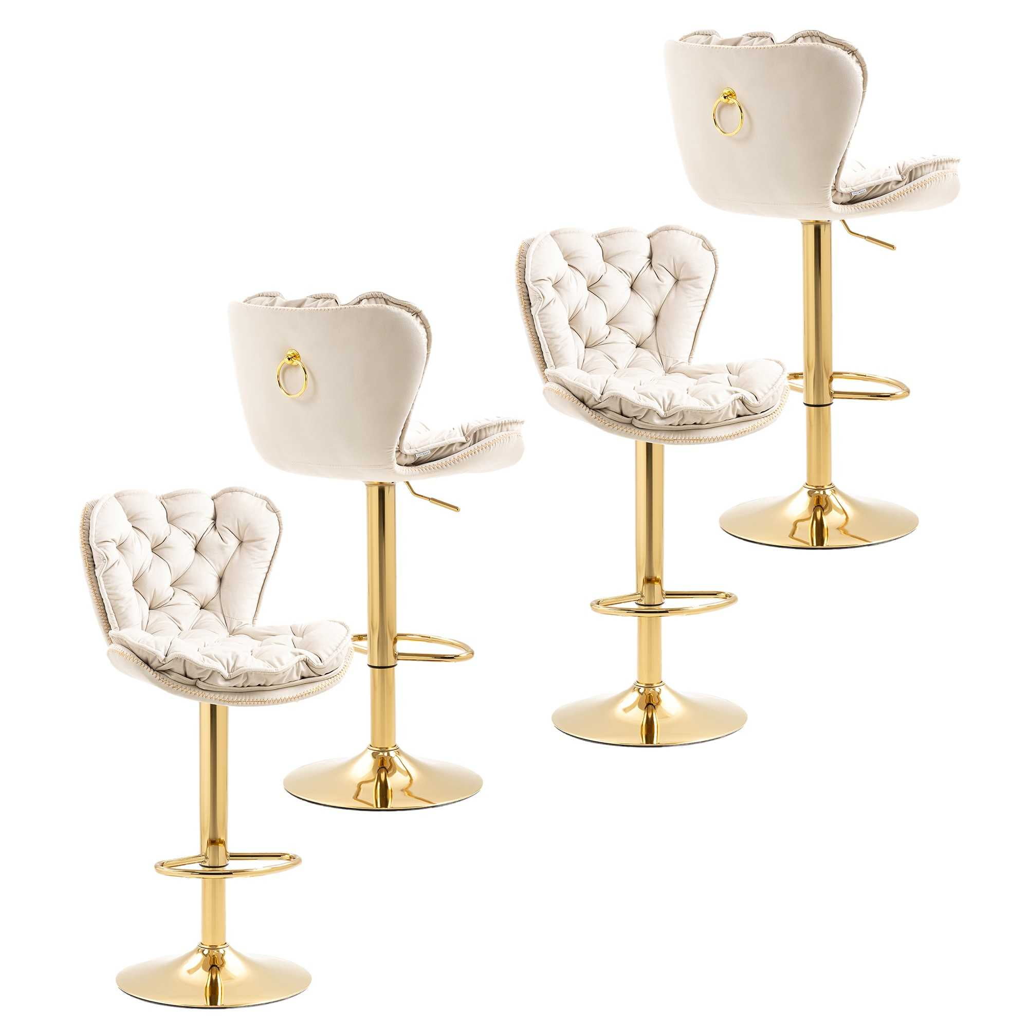 Swivel Bar Stools, Adjustable Height Bar Stools with Back and Golden