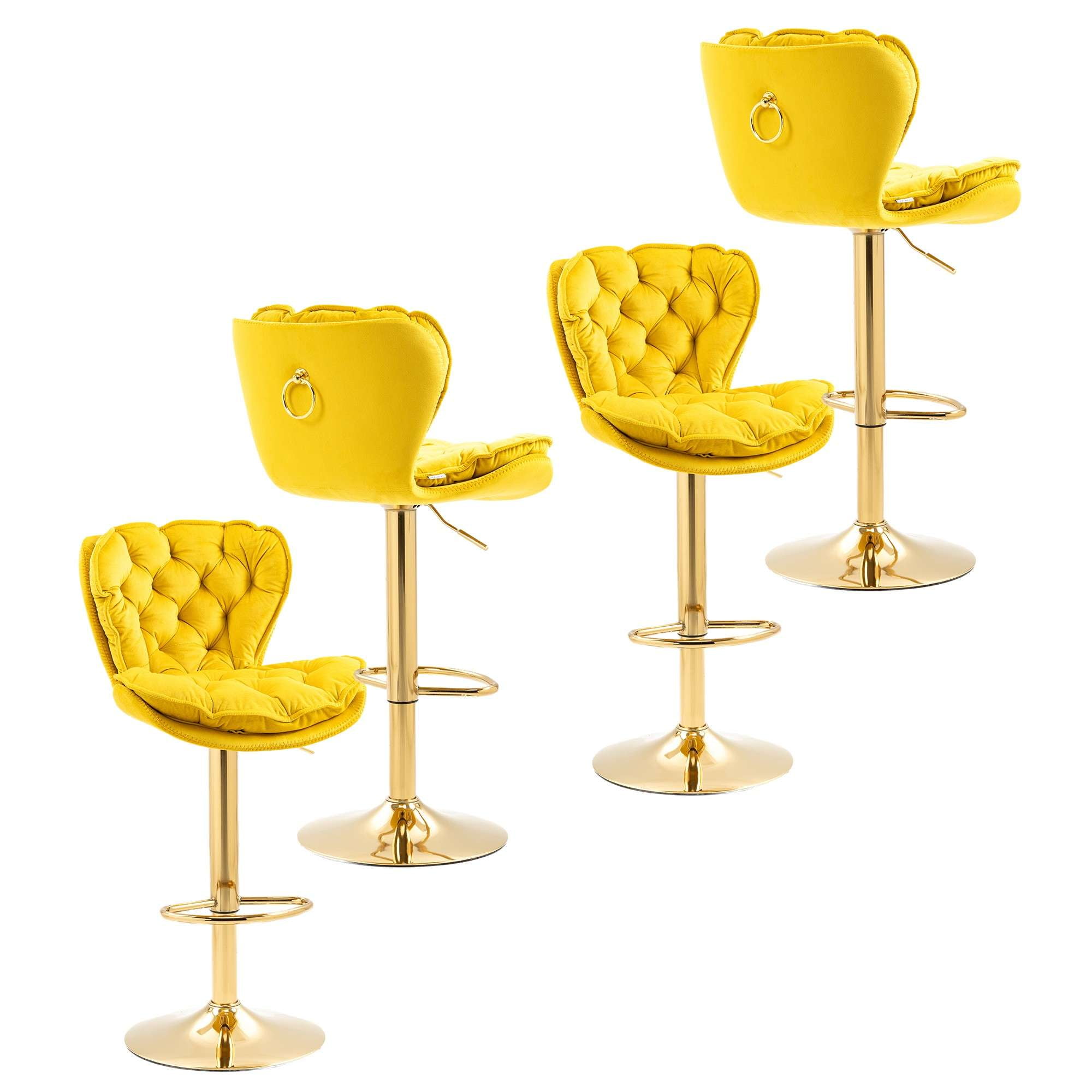 Swivel Bar Stools, Adjustable Height Bar Stools with Back and Golden