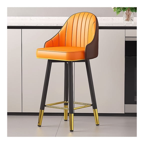 Swivel Bar Stools Faux Leather Counter Height Stool Breakfast Kitchen Chairs with Backrest, Upholstered Barstool Kitchen Island Chairs with Footrest,Kitchen Stools for Counter and Home