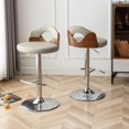 Swivel Bar Stools Mid Century Modern Faux Leather Barstools Adjustable